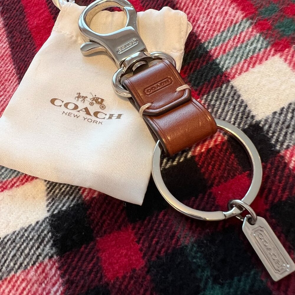 Coach Tan Leather Key Chain